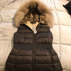 Brown bubble Blue Fox Fur Jacket